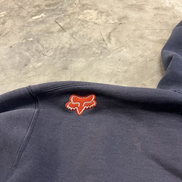 VTG Y2K FOX RACING Hoodie Mens Size XL Sweatshirt Distressed BMX Skater Blue - Picture 12 of 12